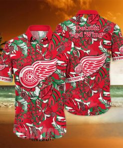 Detroit Red Wings NHL Floral Full Print 3D Hawaiian Shirt