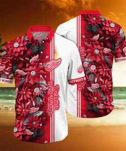 Detroit Red Wings NHL Hawaiian Shirt Custom Blooming Flowers Aloha Shirt