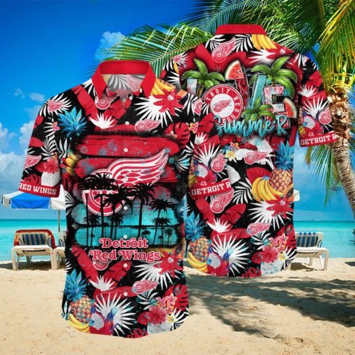 Detroit Red Wings NHL Hawaiian Shirt Daylighttime Aloha Shirt