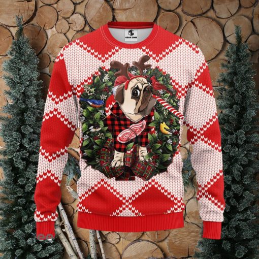 Detroit Red Wings Pub Dog Christmas Ugly Sweater