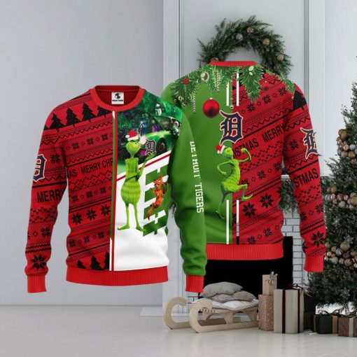 Detroit Tigers Grinch & Scooby doo Christmas Ugly Sweater 1