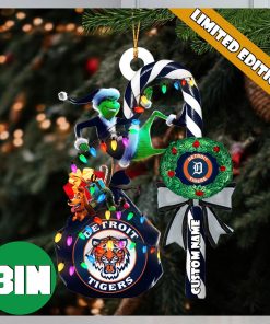 Detroit Tigers MLB Custom Name Grinch Candy Cane Tree Decorations Xmas 2023 Gift Christmas Ornament_41584534 1