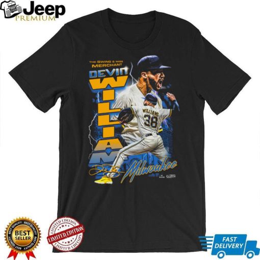 Devin Williams Swing & Miss Merchant MLBPA Tee shirt