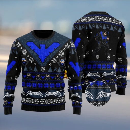 Dick Grayson Nightwing Christmas Woolen Christmas Sweater