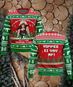 Die Hard Christmas Ugly Sweater Hans Gruber Fall