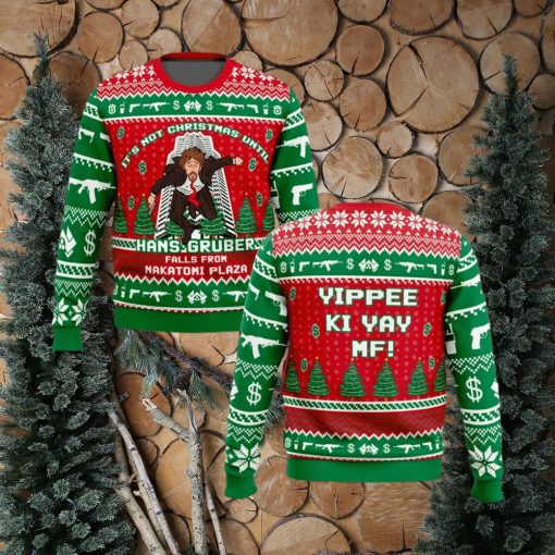 Die Hard Christmas Ugly Sweater Hans Gruber Fall