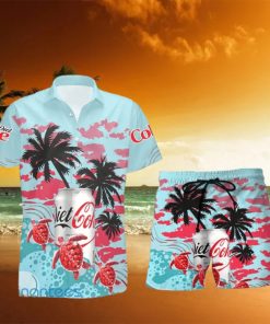 Diet Coke Lover Turtles Palm Tree Custom Name Hawaiian Shirt