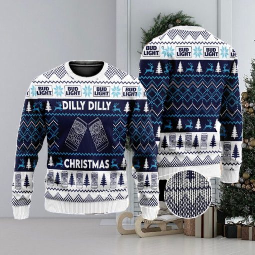 Dilly Dilly Bud Light Beer 3D All Over Printed Ugly Christmas Sweater Christmas Gift For Family