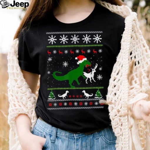 Dinosaur Eating Reindeer Shirt Funny