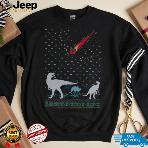 Dinosaur Extinction T Rex Christmas T Shirt