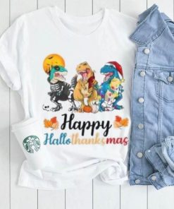 Dinosaur Happy Hallothanksmas Christmas T shirt