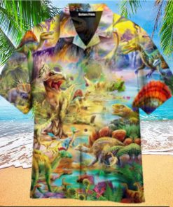 Dinosaur Jurassic Dinosaur Art Style Jurassic Park Hawaiian Shirt