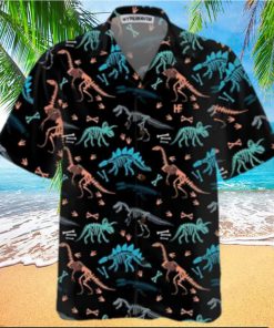 Dinosaur Skeleton Seamless Grunge Pattern Trending Dinosaur Hawaiian Shirt