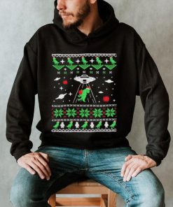 Dinosaur Ugly Christmas Sweater Alien Ufo T Rex Abduction Shirt