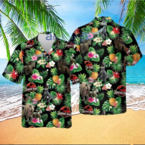 Dinosaurs Pineapple Tropical Flower Summer Jurassic Park Hawaiian Shirt