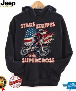 Dirt Bike USA Flag _ Stars Stripes Motorcross Motorbike T Shirt