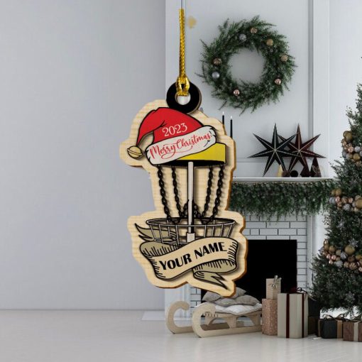 Disc Golf Personalized Wood Ornament