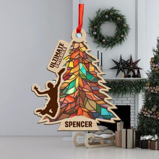 Disc Golf Tree Personalized Suncatcher Ornament