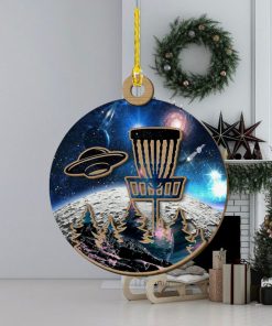 Disc Golf UFO Wood Christmas Ornament