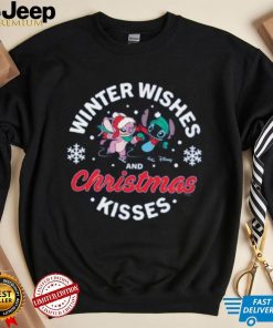 Disney Lilo Stitch Winter Wishes And Christmas Kisses Unisex Shirt