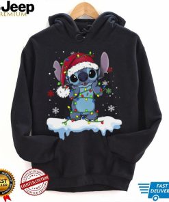 Disney Lilo and Stitch Santa Christmas Lights Shirt