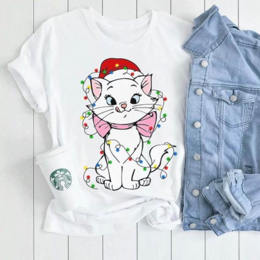 Disney Marie Aristocats Cat Santa Christmas Lights Shirt