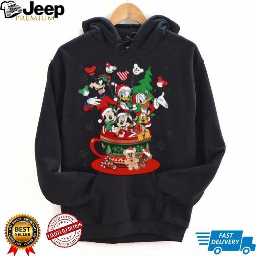 Disney Mickey And Friends Christmas Coffee Cup T Shirt