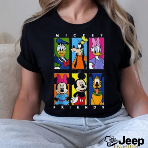 Disney Mickey And Friends Group Shot Panels T Shirt