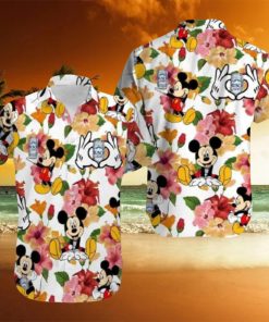 Disney Mickey Mouse And Busch Light Beer Hawaiian Shirt