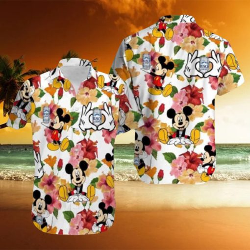 Disney Mickey Mouse And Busch Light Beer Hawaiian Shirt
