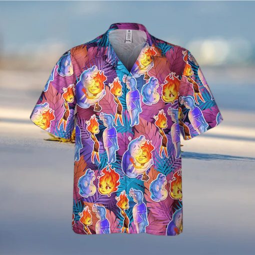 Disney Pixar Elemental Colorful Summer Tropical Pixar Elemental Disney Family Hawaiian Shirt