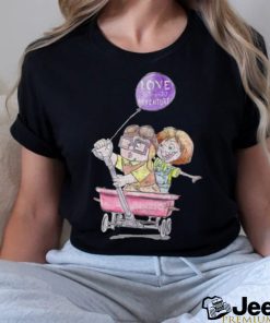 Disney Pixar Up Carl & Ellie Wagon Ride Sketch Graphic Tee T Shirt