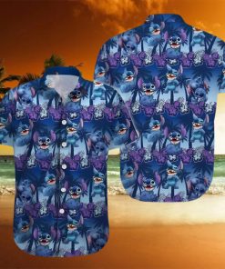 Disney Stitch Hawaiian Shirt Palm Trees Pattern