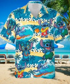 Disney Stitch Pattern Summer Hawaiian Shirt