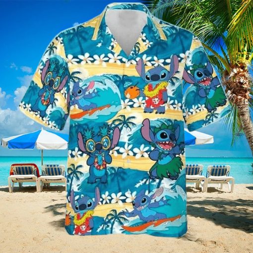 Disney Stitch Pattern Summer Hawaiian Shirt