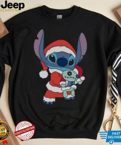 Disney Women's Lilo and Stitch Stitch Christmas T Shirt Black Small