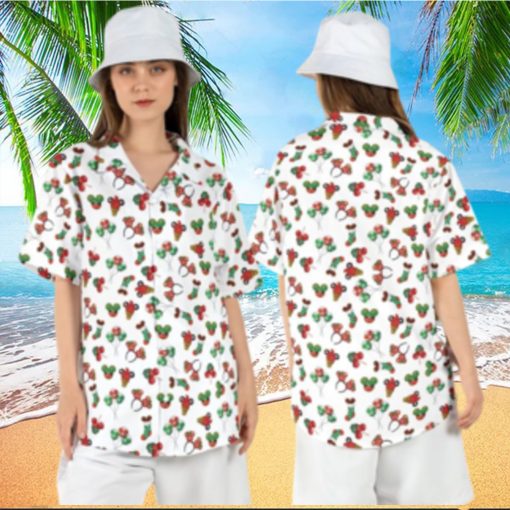 Disneyland Christmas Mickey Balloons Hawaiian Shirts Magic Xmas Theme Park Aloha