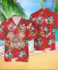 Disneyland Hawaiian Christmas Mickey Friends Holiday Disney Button Up Shirt