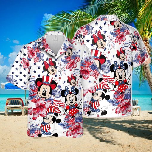 Disneyland Independence Day Hawaiian Shirt  Disneyland Hibiscus Hawaiian Shirt