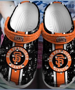 Dive into Baseball Excitement San Francisco Giants BlackOrange Artistry Inspired Clog Footwear