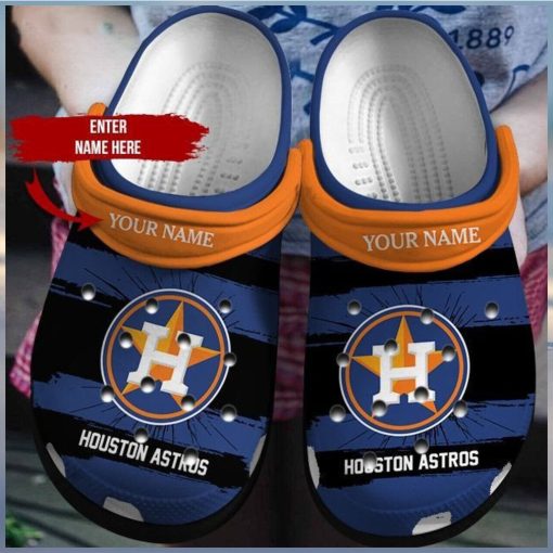 Dive into Baseball Fandom Personalized Houston Astros Artistry Exclusive Clog Design