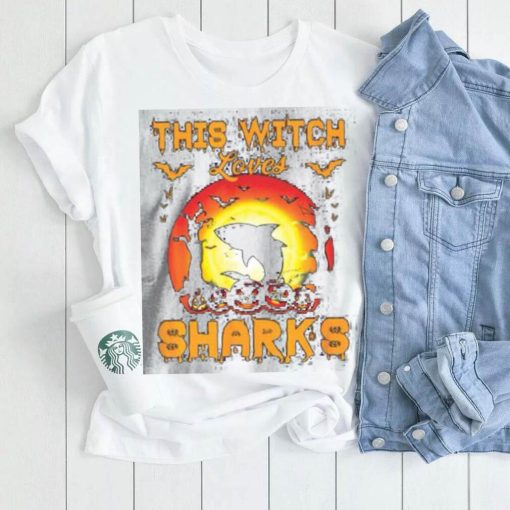 Dive into Enchantment and Adventure with the This Witch Loves Sharks Halloween Shirt