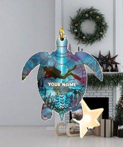 Diver And Turtle Personalized Acrylic Ornament