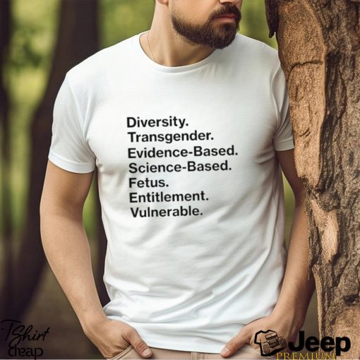Diversity Transgender Evidence based Science based Fetus Entitlement Vulnerable Shirt