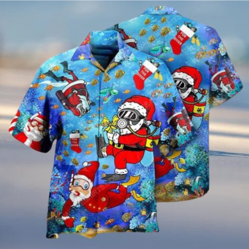 Diving Santa Claus Hawaiian Shirt, Funny Christmas Gift Ideas