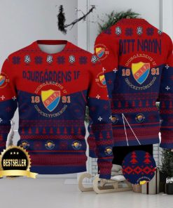 Djurgårdens IF Ugly Christmas Sweater Logo Custom Name Gift Fans