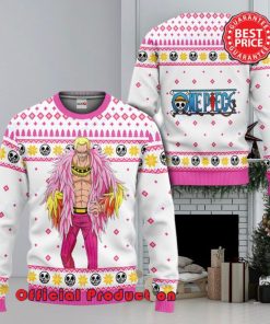 Doflamingo One Piece Anime Pink Ugly Christmas Sweater