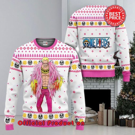 Doflamingo One Piece Anime Pink Ugly Christmas Sweater