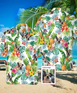 Dog And Tropical Pineapple Custom Men Hawaiian Shirt for Dog Lovers