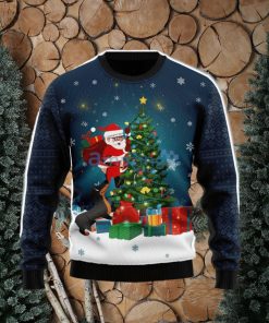 Dog Biting A Santa Claus In The Night Ugly Christmas Sweater